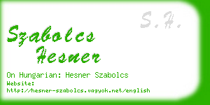 szabolcs hesner business card